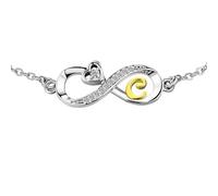 KunBead Gold Letter C Initial Infinity Heart Stainless Steel Birthday Bracelets for Mom Daughter Grandma Nana Auntie Wife Sister Best Friend Granddaughter