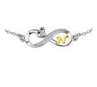 KunBead Gold Letter N Initial Infinity Heart Stainless Steel Birthday Bracelets for Mom Daughter Grandma Nana Auntie Wife Sister Best Friend Granddaughter