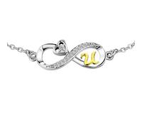 KunBead Gold Letter U Initial Infinity Heart Stainless Steel Birthday Bracelets for Mom Daughter Grandma Nana Auntie Wife Sister Best Friend Granddaughter