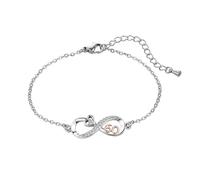 KunBead Infinity Heart Rose Gold 60 Birthday Bracelets Stainless Steel Adjustable Bracelet for Women