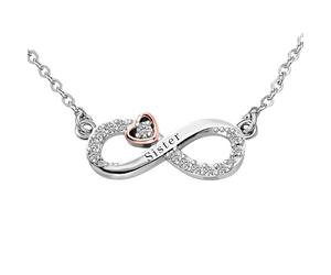 KunBead Infinity Rose Gold Tone Love Heart Birthday Pendant Womens Necklace for Mum Daughter Grandma Nana Auntie Wife Sister Best Friend Granddaughter