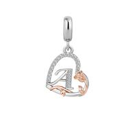 KunBead Initial A Letter Rose Heart Alphabet Dangle Love Charms Compatible with Pandora Charm Bracelet for Women Birthday Jewelry
