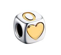 KunBead Initial O Letter Gold Heart Alphabet Love Bead Birthday Charms Compatible with Pandora Charm Bracelet for Women