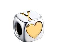 KunBead Initial Y Letter Gold Heart Alphabet Love Bead Birthday Charms Compatible with Pandora Charm Bracelet for Women