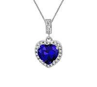 KunBead Jewelry 18 inch September Birthstone Birthday Love Heart Charm Pendant Necklace for Auntie Friend Wife Sister