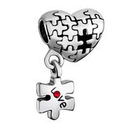 KunBead Jewelry Autism Puzzle Dangle Bead Charms Compatible with Pandora Bracelets Necklace for Women