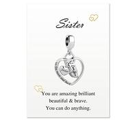KunBead Jewelry I Love You Heart Birthday Dangle Charms Compatible with Pandora Bracelets Charm for Sister Grandma Daughter Wife Mum Nan Aunt Auntie