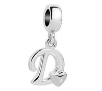KunBead Jewelry Letter D Initial Charms Dangle Essence Heart Nan 21 Birthday Bead Charms for Women Girls