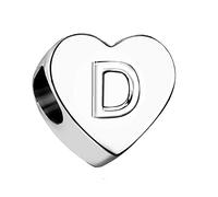 KunBead Jewelry Letter D Initial Charms Essence Heart Nan 21 Birthday Love Heart Bead Charms for Women Girls