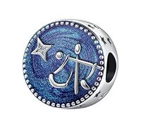 KunBead Jewelry Libra Constellation Zodiac Horoscope Blue Star Bead Charms Compatible with Pandora Bracelets for Women
