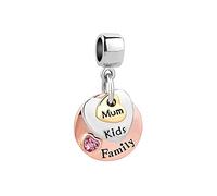 KunBead Jewelry Love Rose gold Heart Mothers Day Birthday Mum Dangle Bead Charms Compatible with Pandora Bracelets Necklace for Women Girls