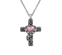 KunBead Jewelry October Birthstone Cross Urn Ashes Pendant Memorial Keepsake Crystal Necklace for Cremation Ashes into Necklace for Women Men