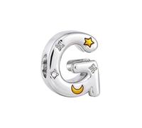 KunBead Letter G Initial Gold Moon Star Alphabet Love Bead Birthday Charms Compatible with Pandora Charm Bracelet for Women