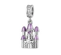 KunBead Sparkly Castle Heart Birthday Dangle Charms Compatible with Pandora Charm Bracelet for Women