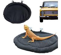 KUNBIUH Bearded Dragon Bed, Mat for Car Lizard Sleeping Bed Adsorbed on Glass Jar Cushion Washable for Travel Reptile Tank Accessories Small Animal Carrier for Lizard Leopard Gecko (Black) (Black)