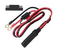 KUNCAN 2FT SAE to O-Ring Terminal Harness - 2 Pin Quick Disconnect Cable with Eyelet Connectors for Motorcycle, Car & Tractor (10A Fuse Included)