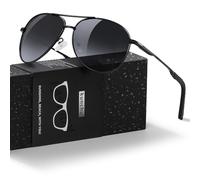 kunchu Pilot Sunglasses Mens Polarized Sunglasses Unisex UV400 Protection Black Sunglasses Driving, Fishing,Running Classic Ultra Light Shades Asymptotic Grey