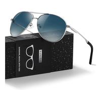 kunchu Pilot Sunglasses Mens Polarized Sunglasses Unisex UV400 Protection Black Sunglasses Driving, Fishing,Running Classic Ultra Light Shades Progressive Blue