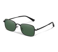 kunchu Polarised Sunglasses Mens Womens UV400 Protection Ultralight Classic Retro Metal Frame Rectangular Sun Glasses for Driving Fishing Travel-Green