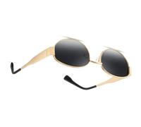 kunchu sunglasses womens Oval Vintage Classic Unisex Polarised Uv400-Noir Black
