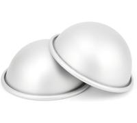 Kundalini 5 Inch Dome Cake Pan (Set of 2) - Aluminum Half Ball Sphere Cake Mold for Soccer, Planet, Mousse and Pudding Baking - Even Heat & Easy Release
