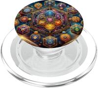 Kundalini Energy with Metatron's Cube Earth Sacred Geometry PopSockets PopGrip for MagSafe