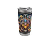 Kundalini Energy with Metatron's Cube Earth Sacred Geometry Stainless Steel Insulated Tumbler