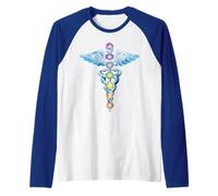 Kundalini Snake Chakras Healing Energy Rising Meditation Raglan Baseball Tee