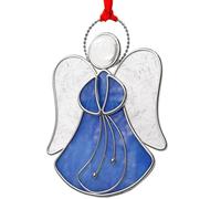 KUNDGLA Blue Angel Stained Glass Sun Catcher for Windows Hangings