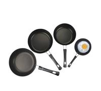 KunEchevyr 12cm Non-Stick Frying Pan, Black Single Base Mini Skillet with | 12cm compact size with non-stick coating and dual fuel compatibility for efficient single-portion cooking