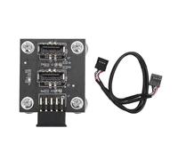 KunEchevyr Dual USB 3.1 Front Panel Socket Key - A Type - E to USB 2.0 9Pin 10Pin Mainboard Header Male Cable Extension Adapter with Magnetic Pad, for PC Build Upgrade and Case