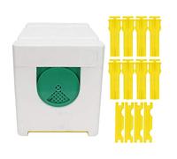 KunEchevyr Queen Bee Mating Box, Pollination Box for Beekeeping, Foam and Plastic Mini Bee King Box with Yellow Frames, Lightweight Beekeeping Tool for Apis Mellifera and Chinese