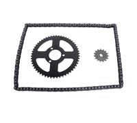KunEchevyr T8F Front Rear Sprocket Chain Kit, 54T 35mm Rear Sprocket + 15T 10mm H - Hole Front Sprocket + 120 Links Steel Motorcycle Chain, for Go Kart ATV Motorcycle Upgrades