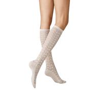 KUNERT Women's Ajour Fashion Knee High Socks, Linen 1542, 35-38