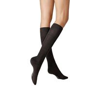 KUNERT Women's Soft Wool Cotton KSD Knit Knee Socks, Virgin, Brown-Mel, 35-38