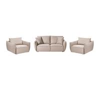 Living Room Set 5 Seater KUNES Fabric Taupe