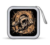 Kung Fu Apes Chimpanzee Monkey Portable CD Case Holder 48 Capacity Travel DVD Storage Boxs Wallet Bag
