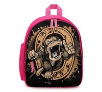 Kung Fu Apes Chimpanzee Monkey Small Backpack Cute Mini Shoulder Bag 12.6 × 9.4 × 5.9 Inches Daypack