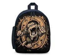 Kung Fu Apes Chimpanzee Monkey Small Backpack Cute Mini Shoulder Bag 12.6 × 9.4 × 5.9 Inches Daypack
