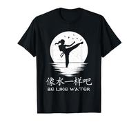 Kung Fu Be Like Water Chinese Symbols Value Graphic T-Shirt