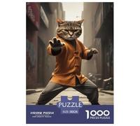 Kung Fu Cat Jigsaw Puzzles for Adults Animal Puzzle Game 1000 Pieces Impossible Puzzle Home Decoration Gifts 38x26cm/1000pcs