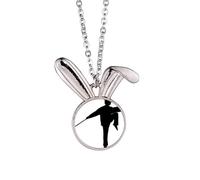 Kung Fu Chinese Shaolin Stick Martial Art Rabbit Necklace Pendant Bunny Animal Jewelry Gift