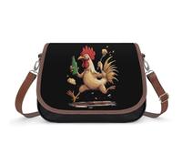 Kung Fu Cock Rooster with Beer Small Womens Crossbody Bags Shoulder Handbag with Adjustable Strap for Travel
