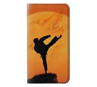 Kung Fu Karate Fighter PU Leather Flip Case Cover For Motorola One Macro, Moto G8 Play