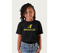 Kung Fu Kick Yellow Print Bruce Lee T-Shirt Bruce Lee Black 5-6 Years