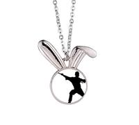 Kung Fu Martial Art Chinese Shaolin Stick Rabbit Necklace Pendant Bunny Animal Jewelry Gift