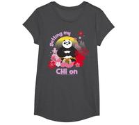 Kung Fu Panda Po Getting My Chi On T-Shirt, Girls, Dark Heather Grey, Medium
