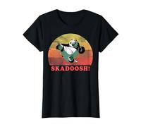 Kung Fu Panda Skadoosh! Retro Circle Portrait T-Shirt, Women, Black, Large