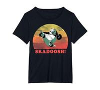 Kung Fu Panda Skadoosh! Retro Circle Portrait T-Shirt, Women's Plus, Black, 1X