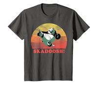 Kung Fu Panda Skadoosh! Retro Circle Portrait T-Shirt, Youth, Asphalt Grey, 3T
